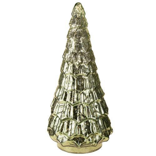 Floristik24 Sapin de Noël avec éclairage LED vintage vert doré 38cm