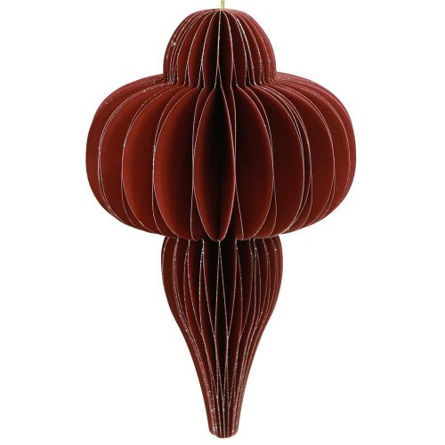 Article Décorations de sapin de Noël en papier Bordeaux 20cm 2pcs
