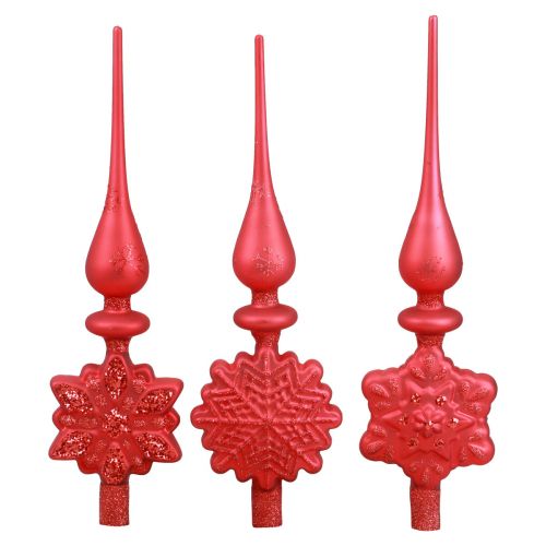 Article Cimier de sapin de Noël rouge Cimier de sapin de Noël en verre H34cm 1 pc