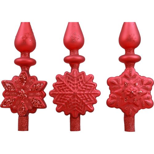Article Cimier de sapin de Noël rouge Cimier de sapin de Noël en verre H34cm 1 pc