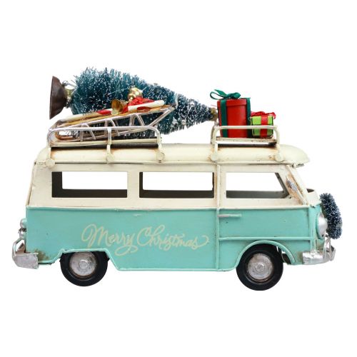 Article Bus de Noël Voiture de Noël décoration vintage métal 17cm 1 pièce