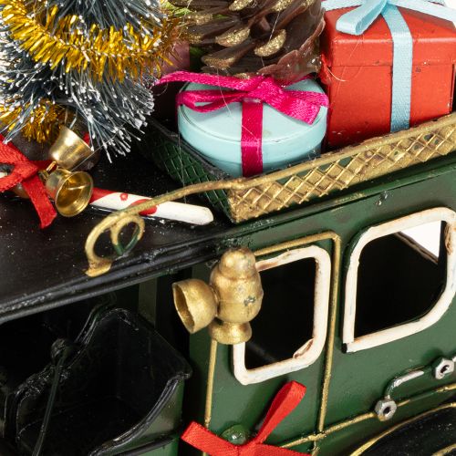 Article Décoration de Noël voiture Voiture de Noël vintage verte 15×7×16cm