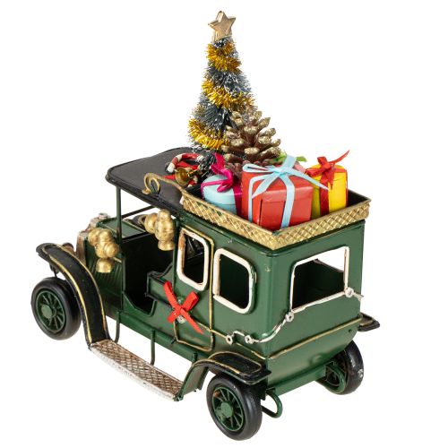 Article Décoration de Noël voiture Voiture de Noël vintage verte 15×7×16cm