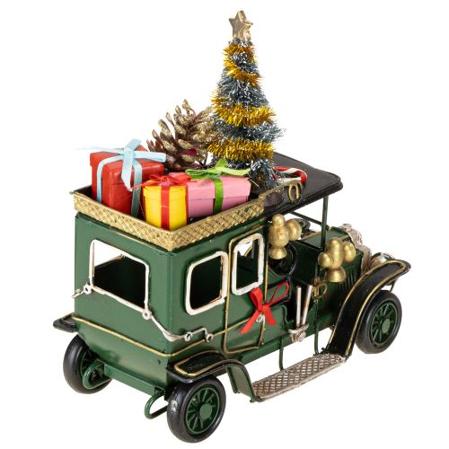 Article Décoration de Noël voiture Voiture de Noël vintage verte 15×7×16cm
