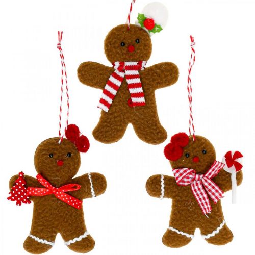 Floristik24 Décoration de Noël pendentif bonhomme en pain d&#39;épice H9/10.5cm 3pcs