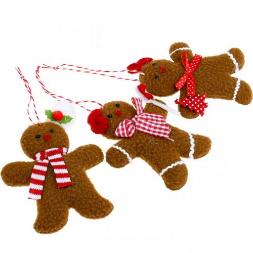 Floristik24 Décoration de Noël pendentif bonhomme en pain d&#39;épice H9/10.5cm 3pcs