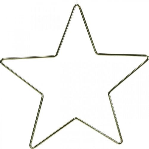 Décoration de Noël étoile en métal or décoration étoile pendentif 20cm 6pcs