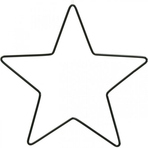 Article Décoration de Noël étoile en métal pendentif étoile noire 15cm 6pcs