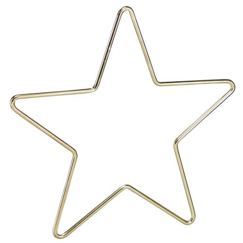 Pendentif étoile en métal décoration de Noël doré Ø15cm 6 pcs