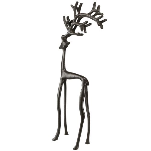Article Décoration de Noël renne en métal marron 15x9x53cm