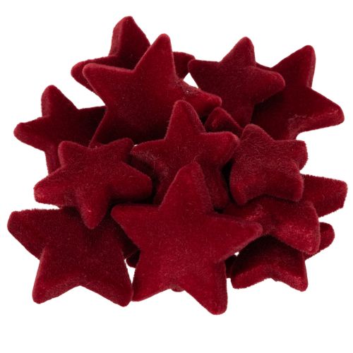 Décorations de Noël, étoiles, floquées bordeaux, décoration de table, 4-5 cm, lot de 40 pièces acheter | Floristik24.fr