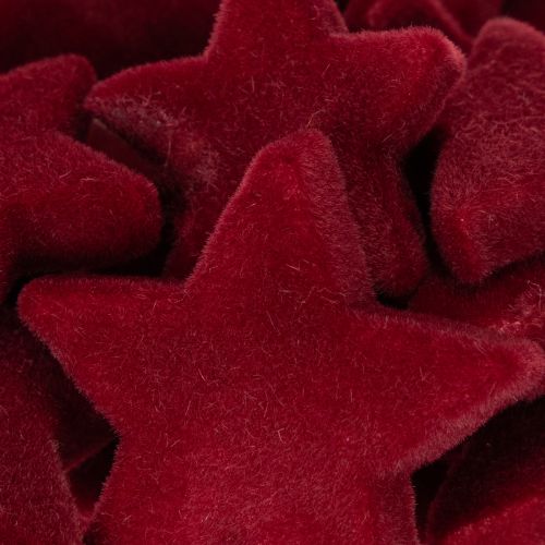 Décorations de Noël, étoiles, floquées bordeaux, décoration de table, 4-5 cm, lot de 40 pièces | Floristik24.fr