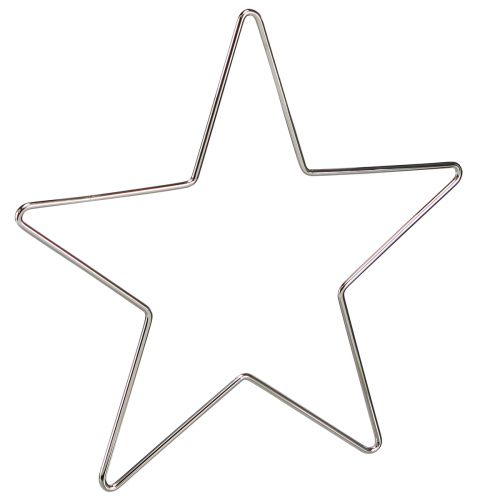 Étoiles de décoration de Noël à suspendre métal argenté 20cm 6 pcs
