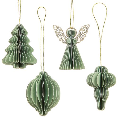 Article Décoration de Noël en papier Décorations pour sapin de Noël menthe 6 cm 12 pcs