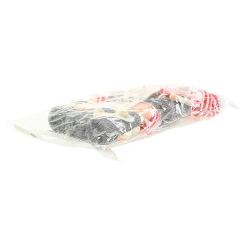 Article Figurines de décoration de Noël 10cm gris, rouge 6pcs