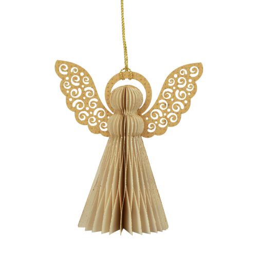 Article Ange en papier décoration ange de Noël papier crème H12cm 4 pcs