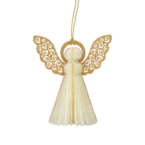 Article Ange en papier décoration ange de Noël papier blanc H12cm 4 pcs