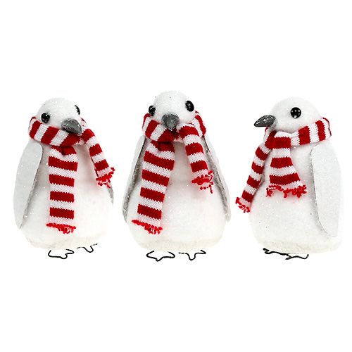 Floristik24 Décoration de noël pingouin 11cm blanc 3pcs