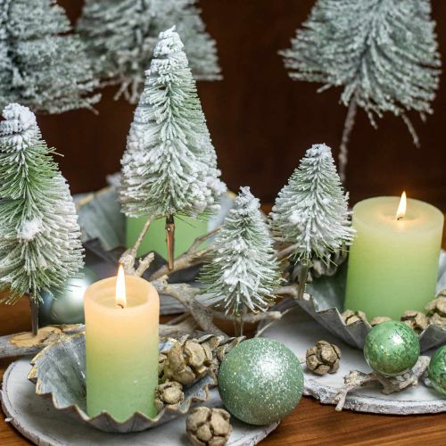 Floristik24 Décoration de Noël Sapin de Noël avec pinces à neige vert H13/19cm 4 pièces