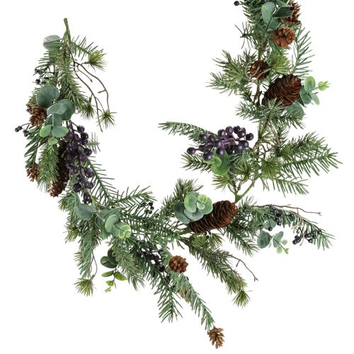 Guirlande de Noël artificielle baies violettes 180 cm