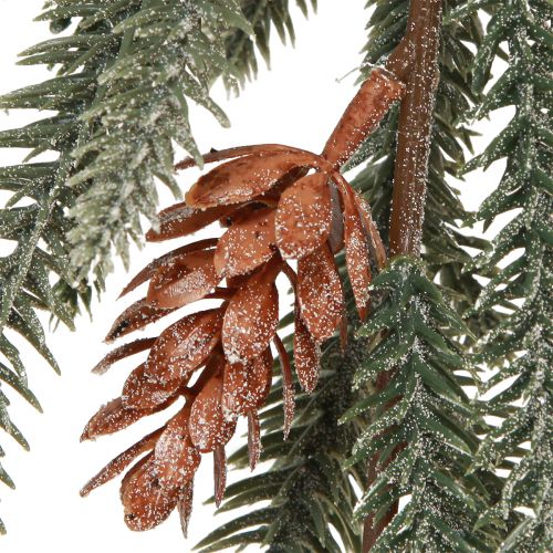 Article Guirlande de Noël Guirlande de sapin givrée avec cônes 180cm
