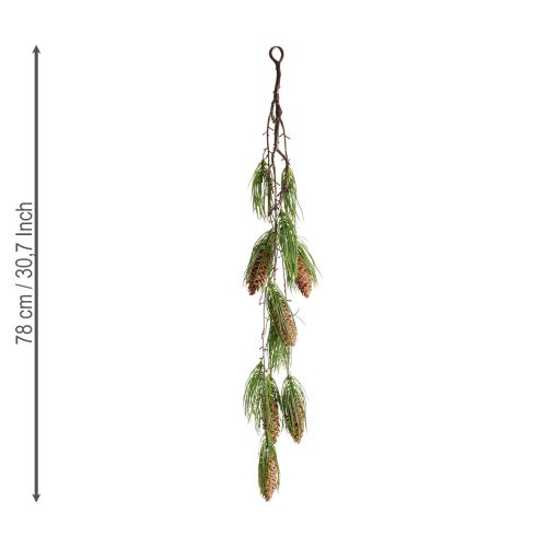 Article Guirlande de Noël sapin artificiel vert 6 cônes 78cm