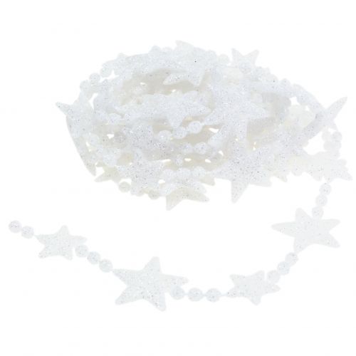 Floristik24 Chaîne de sapin de Noël avec étoiles blanches 2.7m