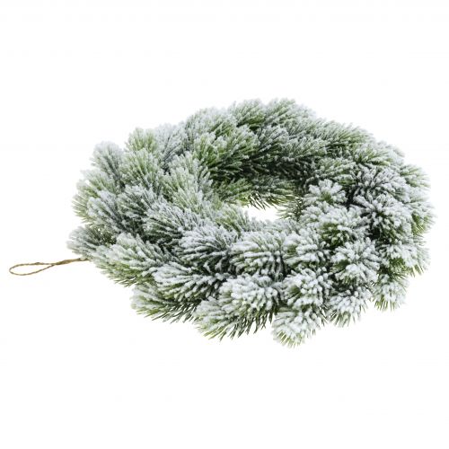 Floristik24 Couronne de Noël branches de sapin Couronne de sapin enneigée artificiellement Ø28cm