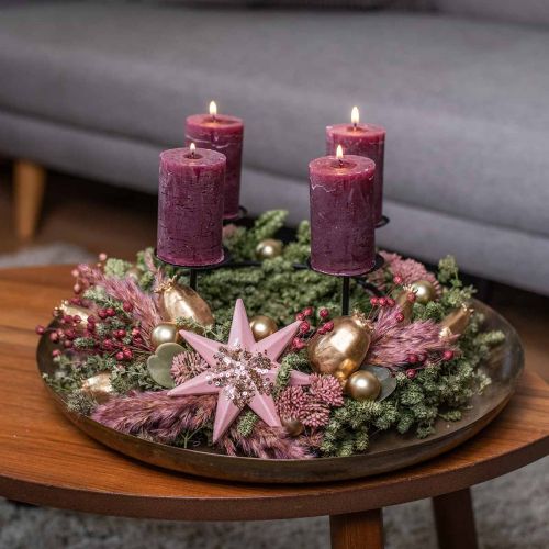Floristik24 Couronne de Noël couronne de fleurs séchées vertes herbe de lin Ø34cm
