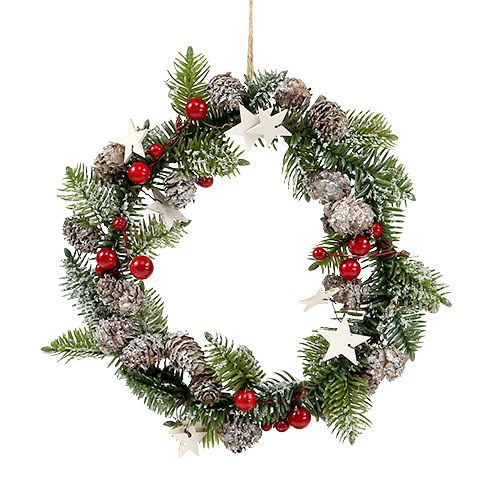 Floristik24 Couronne de Noël avec cônes, baies Ø20cm 2pcs