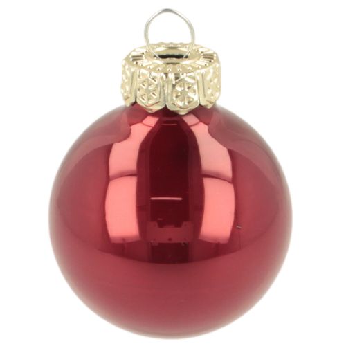 Boules de Noël en verre brillantes 3 cm rose et rouge - Set de 22 | Floristik24.fr