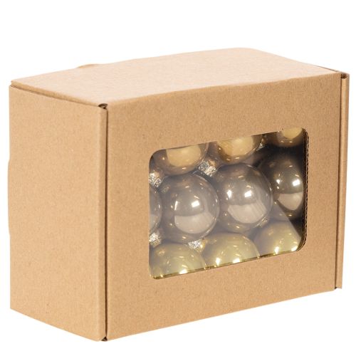 Boules de Noël mini brillantes en verre 3 cm set 22 pièces | Floristik24.fr
