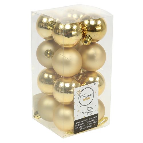Floristik24 Boule de Noël dorée petite Ø4cm 16 pcs