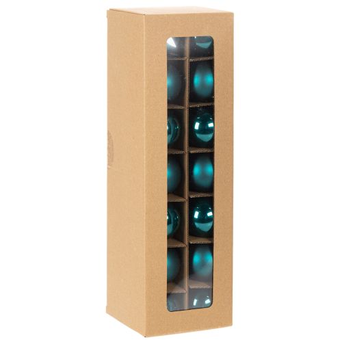 Boules de Noël en verre mat et brillant 4 cm bleu opale, 24 pièces | Floristik24.fr