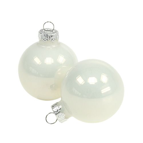 Article Boule de Noël Ø4cm blanc brillant 24 pcs