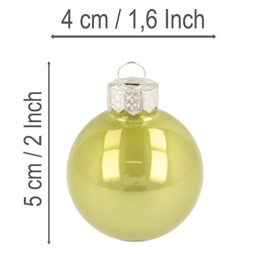 Set de 24 Boules de Noël en Verre Multicolores Brillantes 40 mm | Floristik24.fr