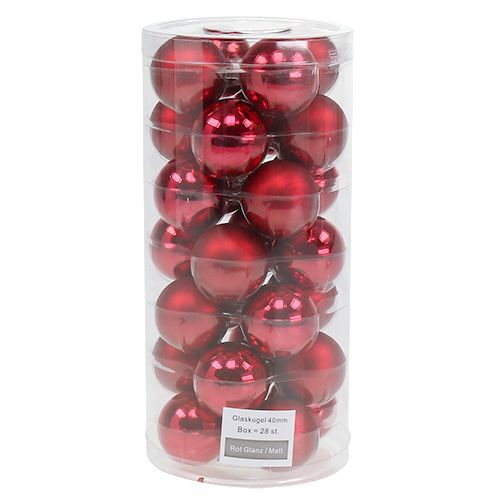 Floristik24 Boule de Noël Ø4cm rouge brillant/mat 24 pcs