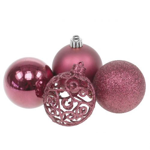 Floristik24 Boule de Noël rose Ø6cm 16 pcs