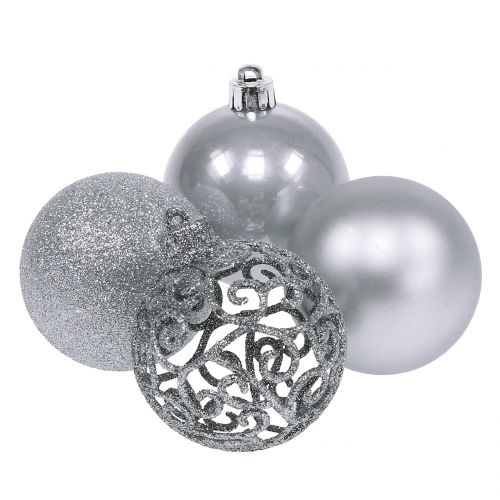 Floristik24 Boule de Noël argent Ø6cm 16 pcs