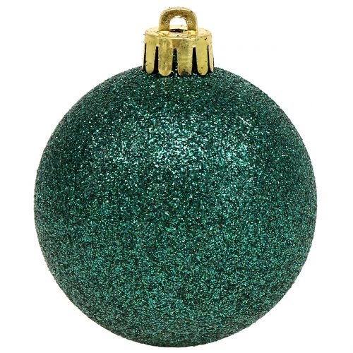 Floristik24 Boule de Noël mélange vert émeraude Ø6cm 10pcs