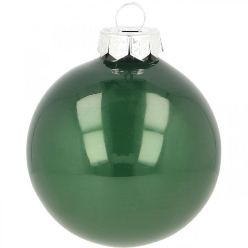 Article Boules de Noël en verre Boules de sapin de Noël vert mat Ø6cm 24 pièces