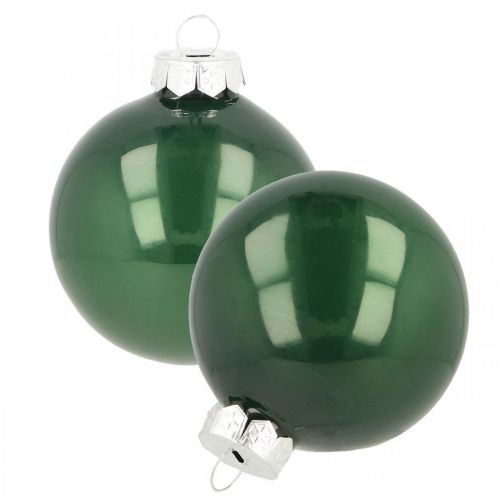 Floristik24 Boules de Noël en verre Boules de sapin de Noël vert mat Ø6cm 24 pièces