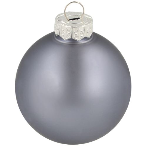 Article Lot de 3 boules de Noël en verre – bleu clair, bleu, bleu métallisé et mat avec suspension 6 cm 24 pièces