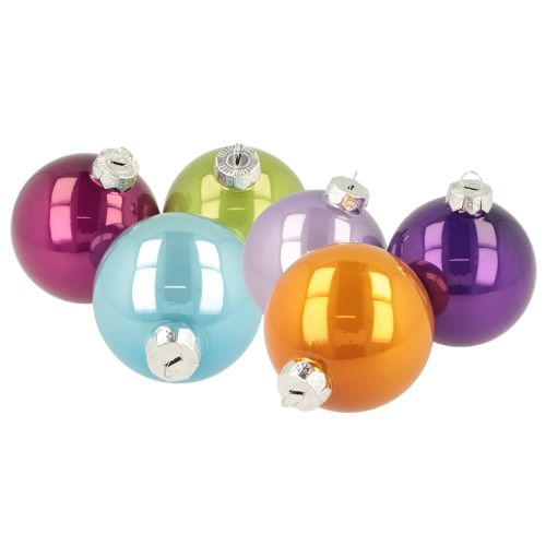 Boules de Noël en Verre Multicolores 75 mm - Set de 14 acheter | Floristik24.fr
