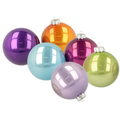 Set de boules de Noël en verre colorées brillantes 95 mm – 10 pièces acheter | Floristik24.fr