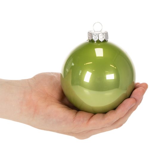 Set de boules de Noël en verre colorées brillantes 95 mm – 10 pièces | Floristik24.fr