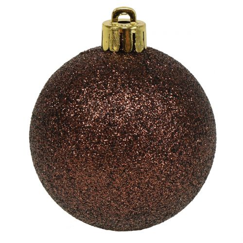 Floristik24 Boules de Noël marron chocolat mix Ø6cm 10pcs