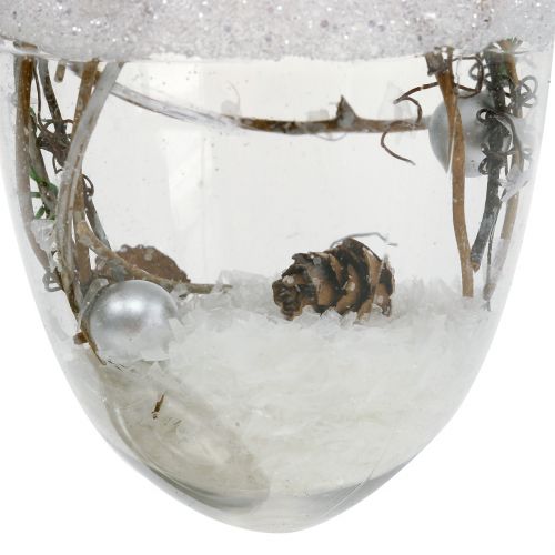 Article Cintre décoratif gland avec neige Ø8cm H13,5cm 2pcs