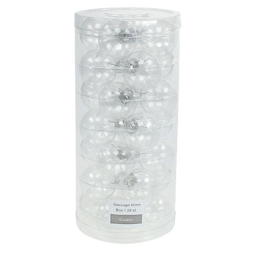 Article Verre boule de Noël Ø4cm clair 24 pcs