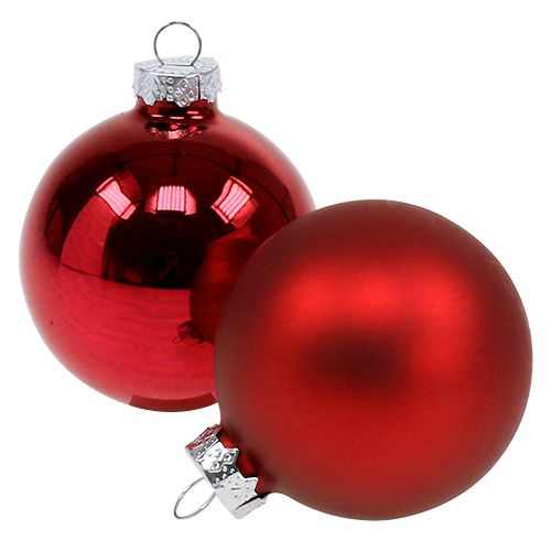 Floristik24 Verre boule de Noël Ø6cm rouge mix 24 pcs